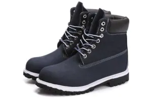 Timberland 6 Inch Nubuck Leather Navy Blue White Breathable Vent Tech Boots