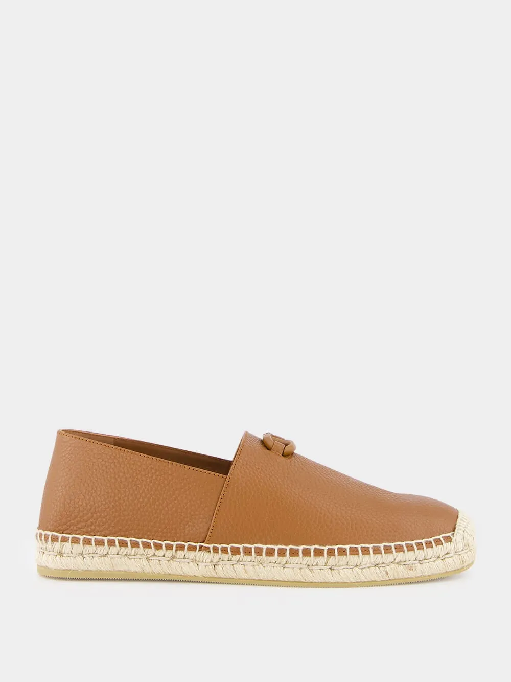 Tobacco Leather Espadrilles