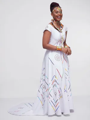Traditional Maasai Dress-White