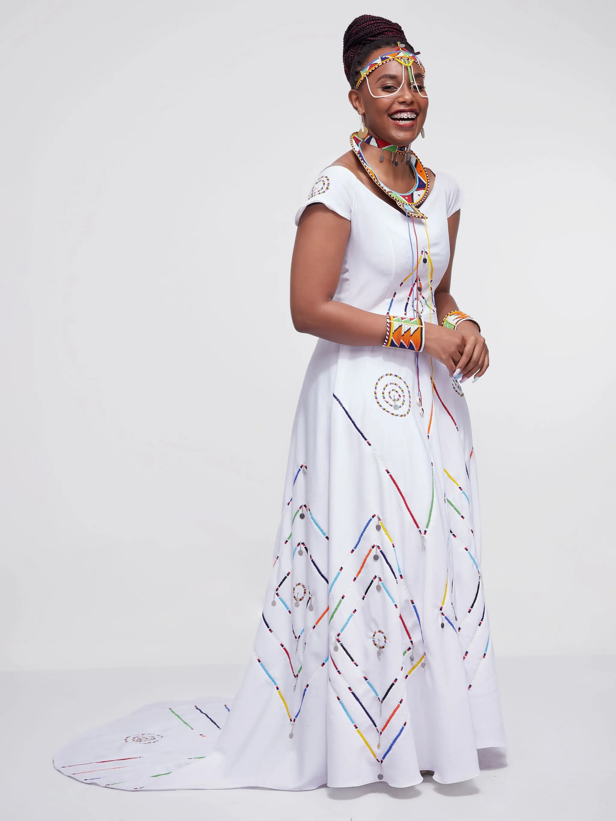 Traditional Maasai Dress-White