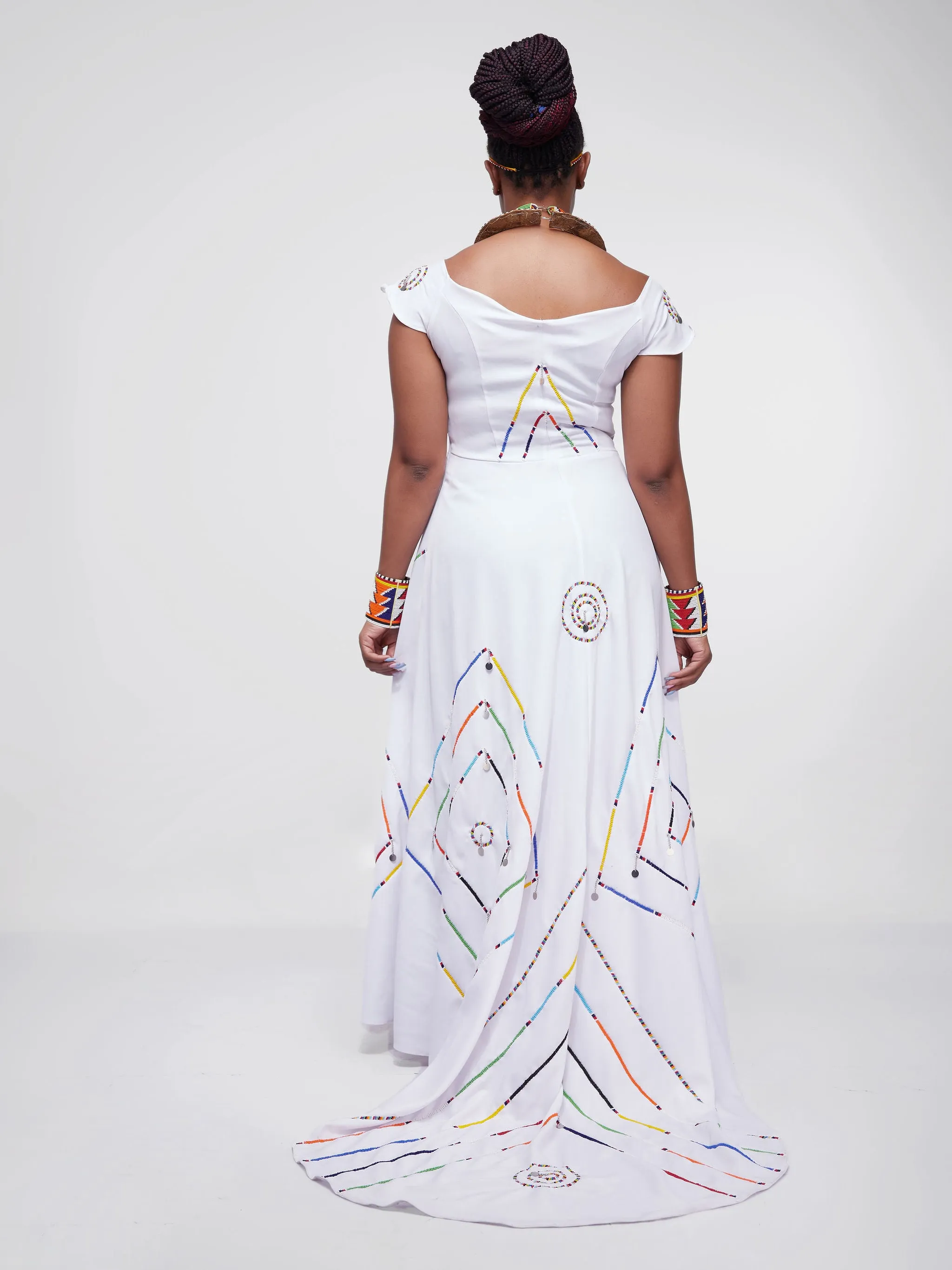Traditional Maasai Dress-White