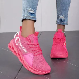 Trendy Pink Running Sneakers Shoes Women Walking Sneakers Breathable Women's Sports Shoes Lightweight Women's Sneakers Outdoor