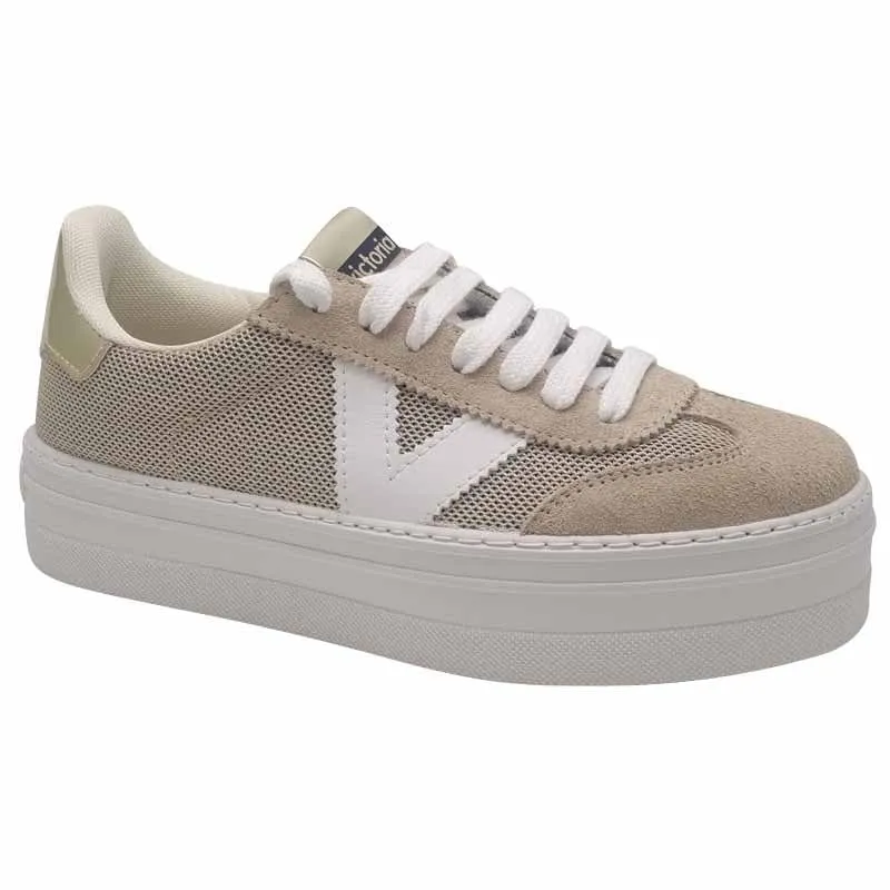 Victoria Womens Gold Lace-up Fashion Trainer - 1092174