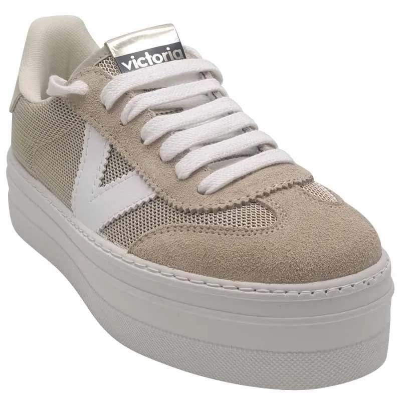 Victoria Womens Gold Lace-up Fashion Trainer - 1092174