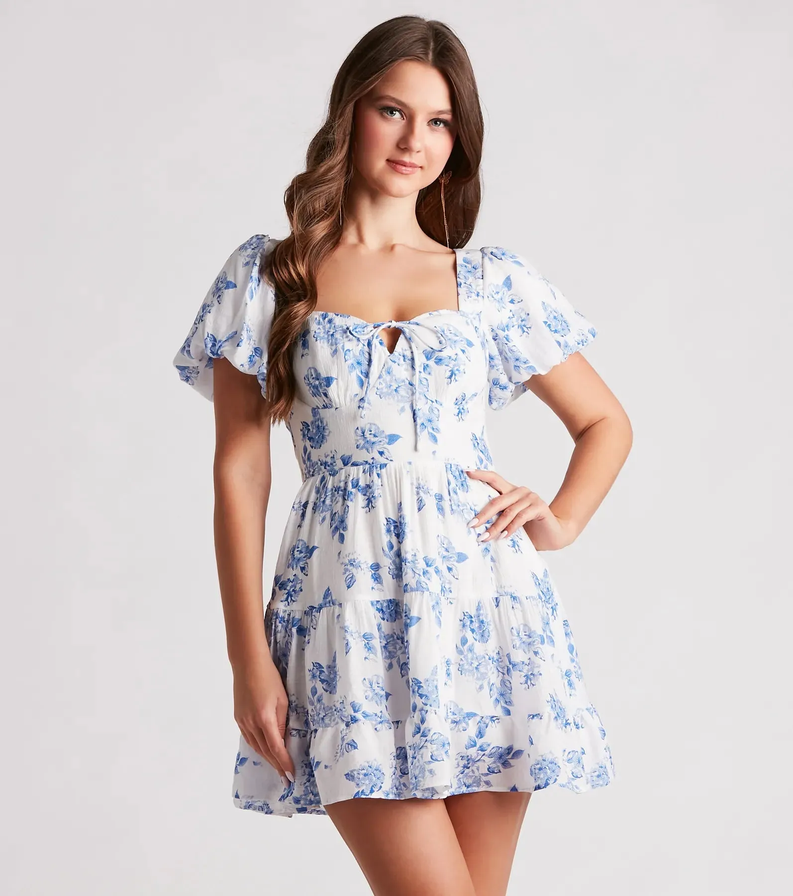 Vineyard Gal Floral Linen Skater Dress