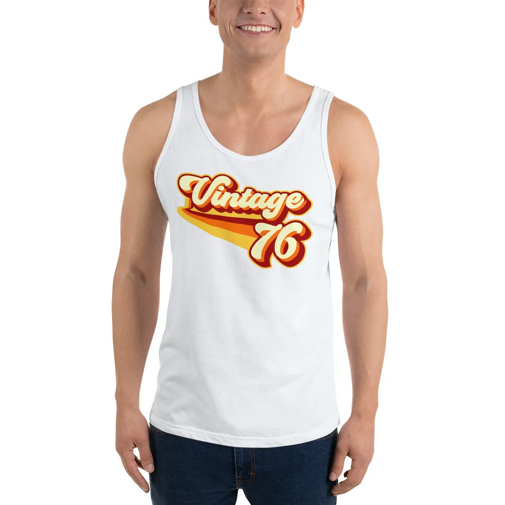 Vintage 1976 Warm Retro Lines Unisex  Tank Top