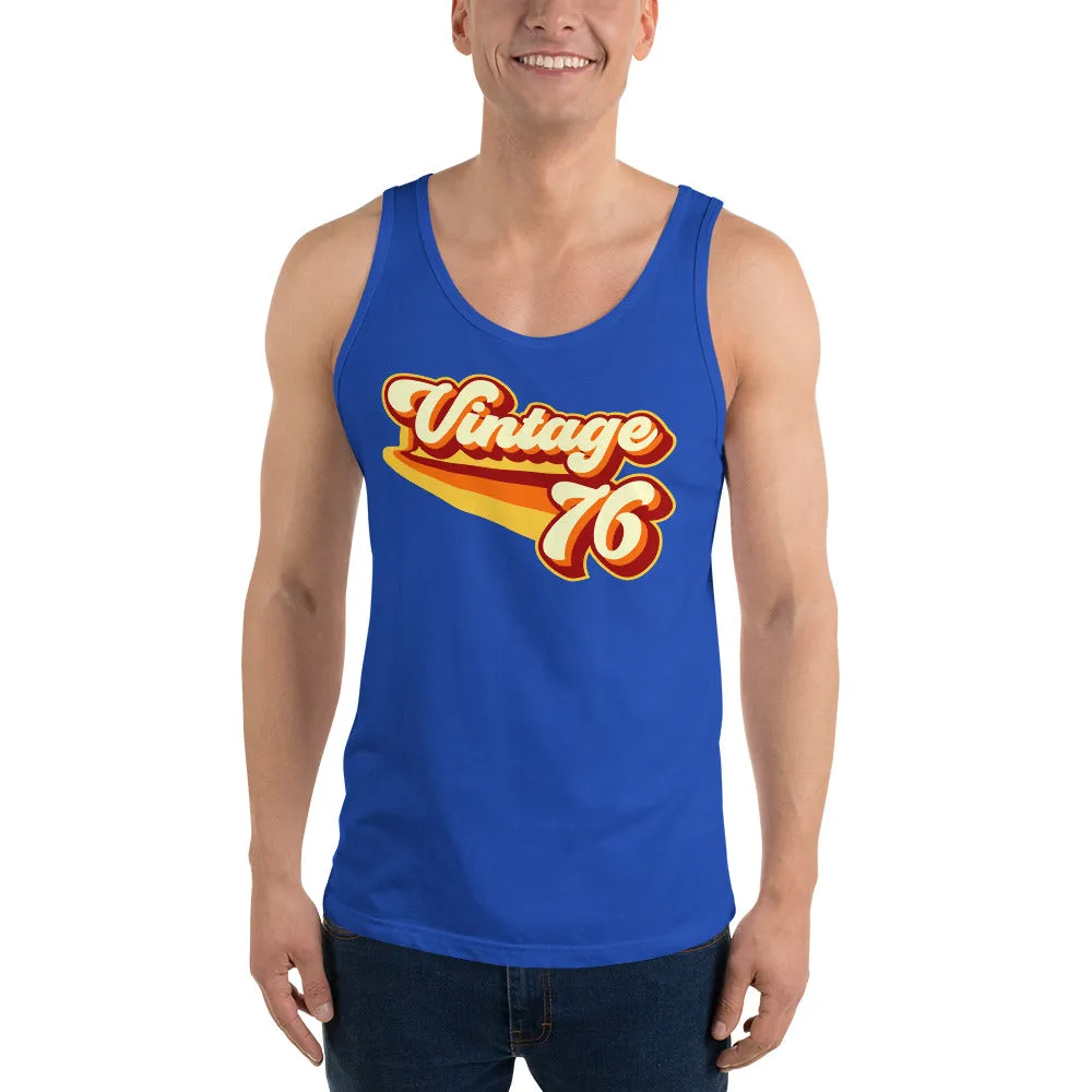 Vintage 1976 Warm Retro Lines Unisex  Tank Top