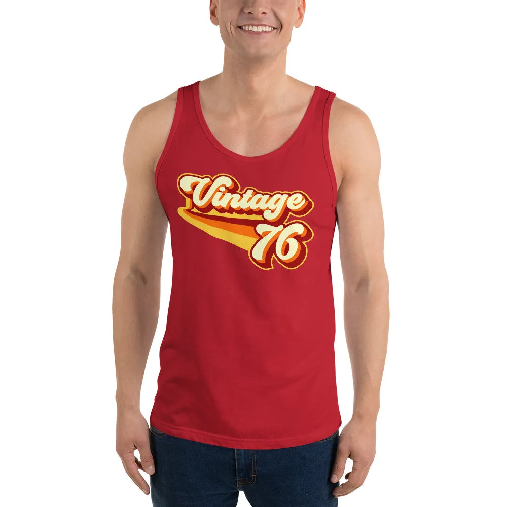 Vintage 1976 Warm Retro Lines Unisex  Tank Top
