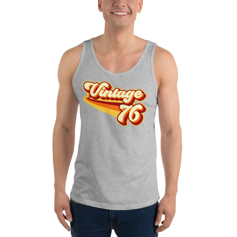 Vintage 1976 Warm Retro Lines Unisex  Tank Top