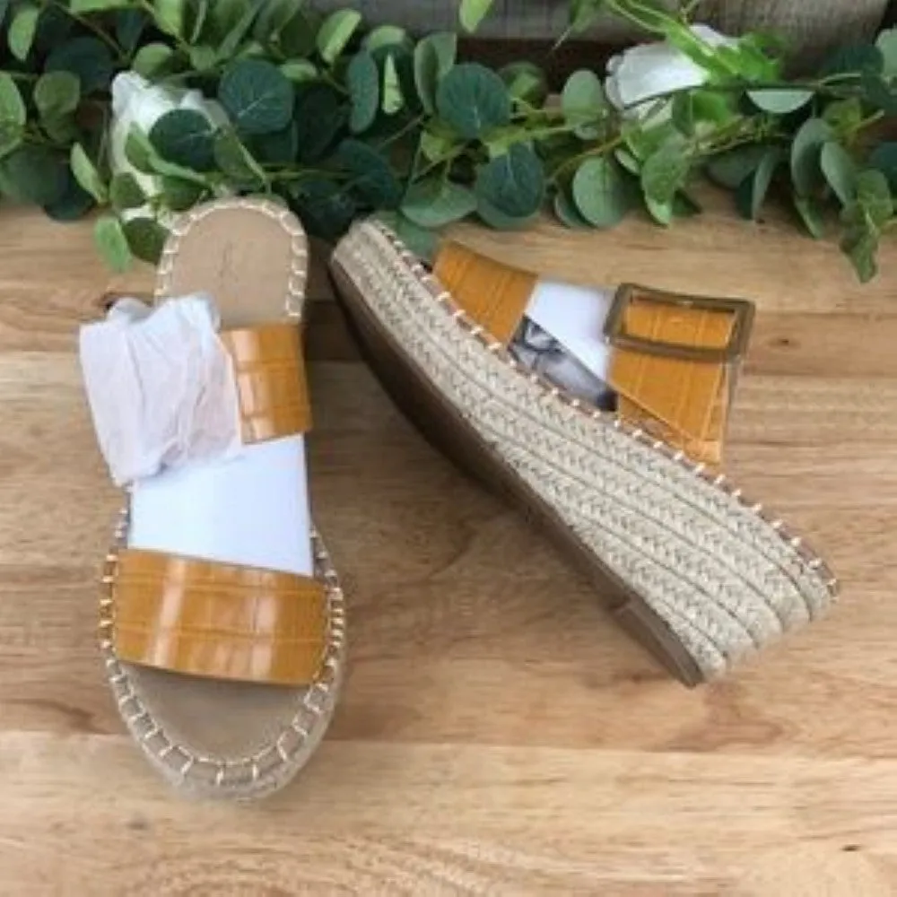 Vintage Havana  Robin Wedge Sandals  Mustard 6.5