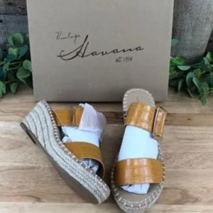 Vintage Havana  Robin Wedge Sandals  Mustard 6.5