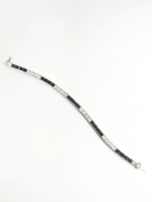 Vintage Onyx and Diamond line bracelet