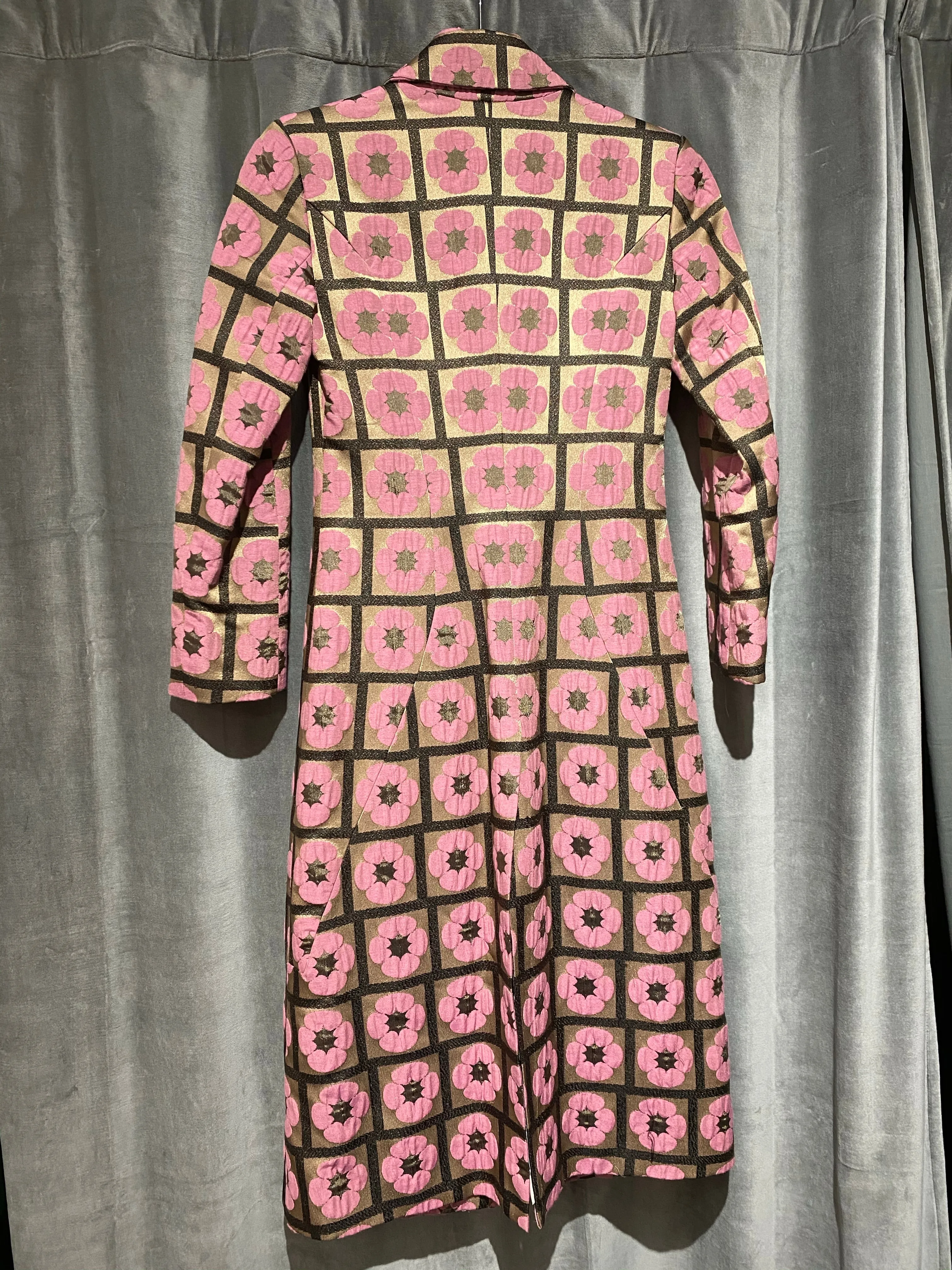 Vintage: Selina Blow London Collared Tan and Pink Floral Coat