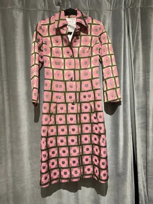 Vintage: Selina Blow London Collared Tan and Pink Floral Coat