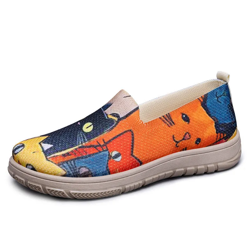 Vintage Style Knitted Espadrilles for Women in Cute Pattern