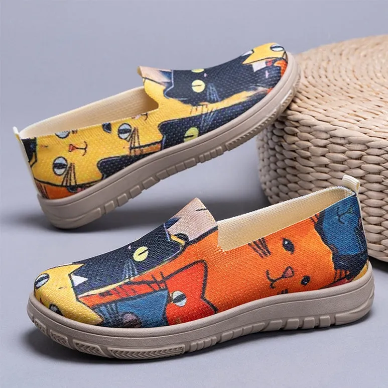 Vintage Style Knitted Espadrilles for Women in Cute Pattern