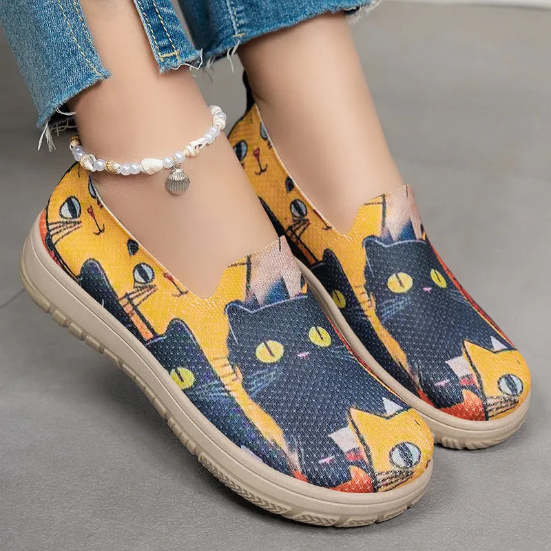 Vintage Style Knitted Espadrilles for Women in Cute Pattern