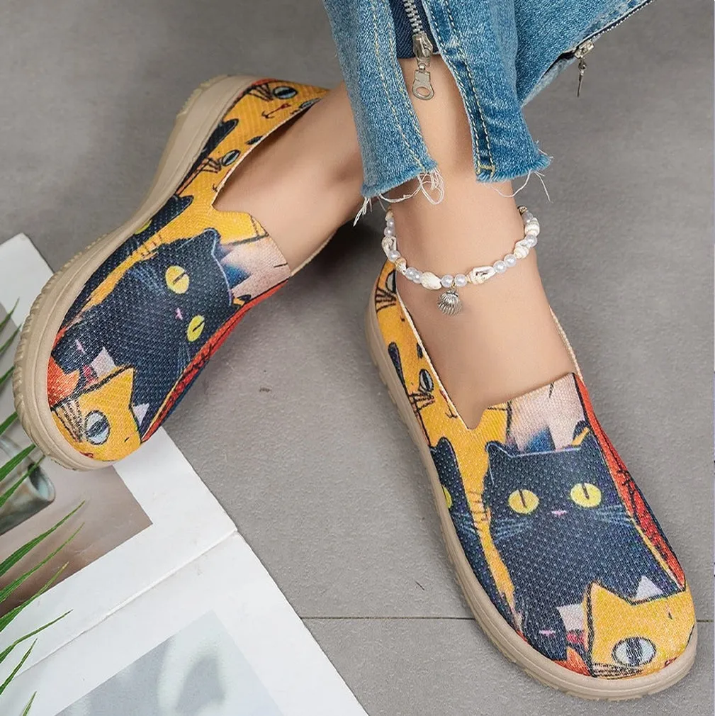 Vintage Style Knitted Espadrilles for Women in Cute Pattern