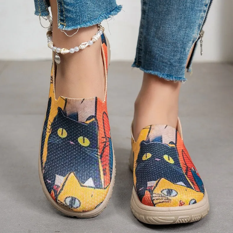 Vintage Style Knitted Espadrilles for Women in Cute Pattern