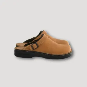 Vintage Style Leren Klompen - Slip On - Clogs Met Gesp