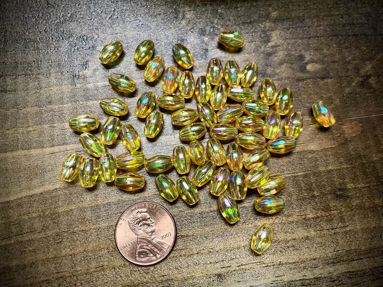 Vintage West German A/B Acrylic Rice Beads - 9mm x 6mm