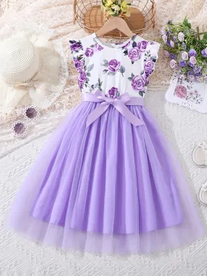 Violet Floral Dress