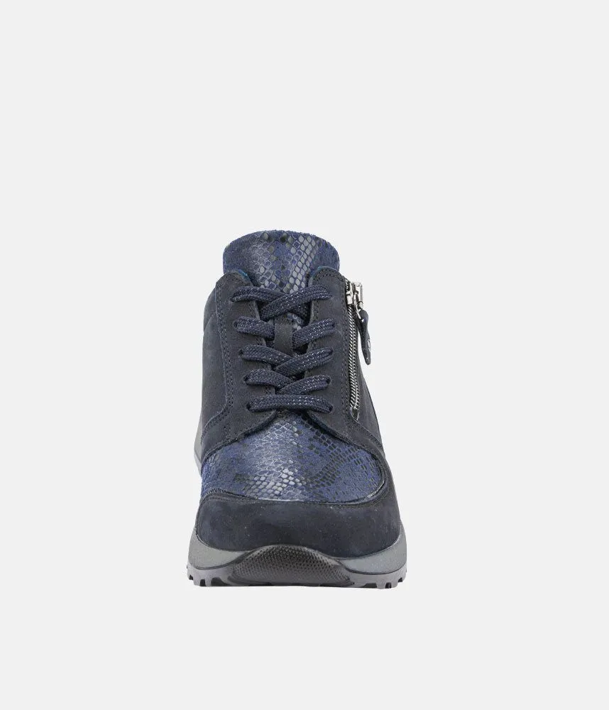 Waldläufer Versatile Navy Leather Trainers