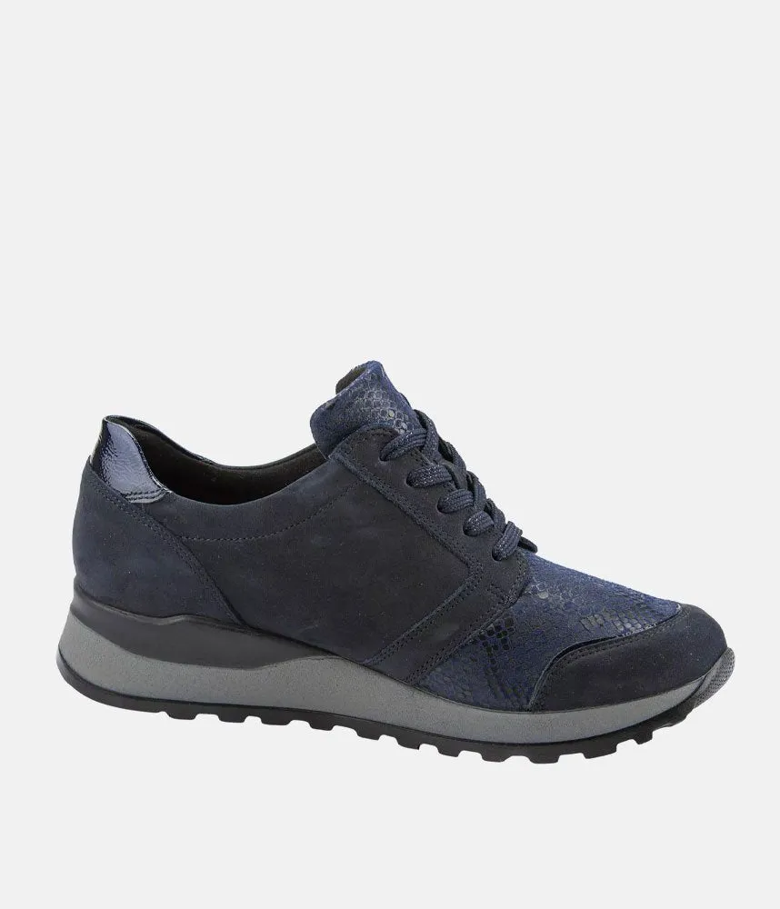 Waldläufer Versatile Navy Leather Trainers