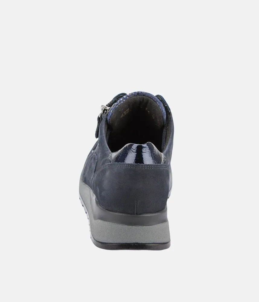 Waldläufer Versatile Navy Leather Trainers