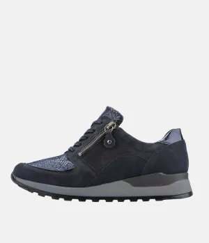 Waldläufer Versatile Navy Leather Trainers