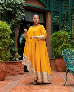Waondo Arabic Dress Assymetrical - Mustard Yellow