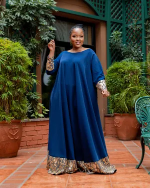 Waondo Arabic Dress Same Level- Navy Blue
