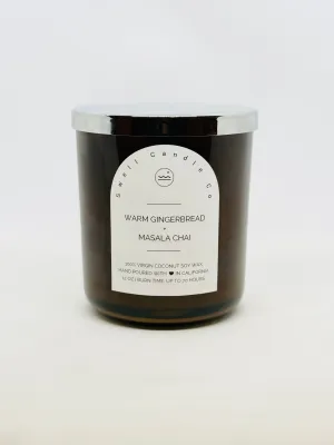 Warm Gingerbread   Masala Chai Coconut Soy Candle with Wooden Wick