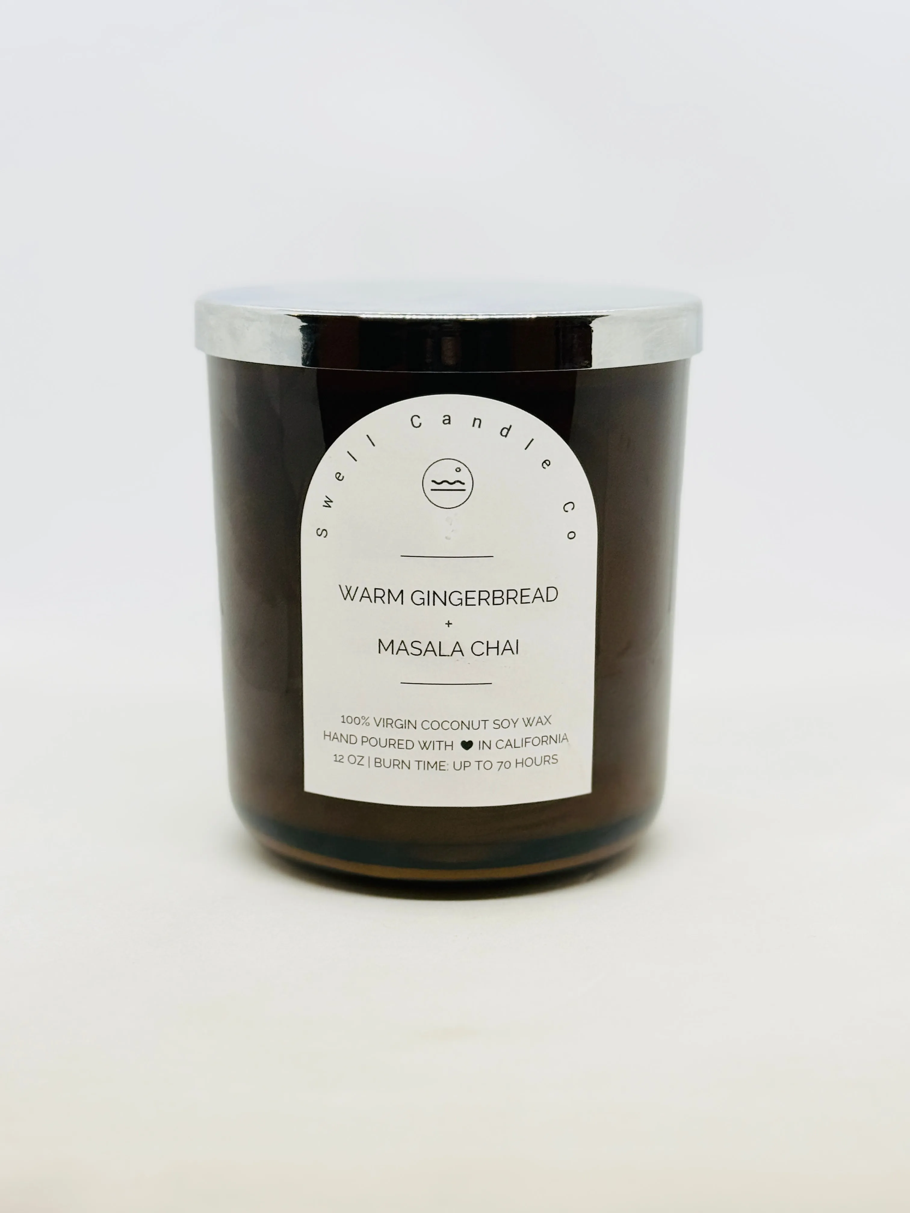 Warm Gingerbread   Masala Chai Coconut Soy Candle with Wooden Wick