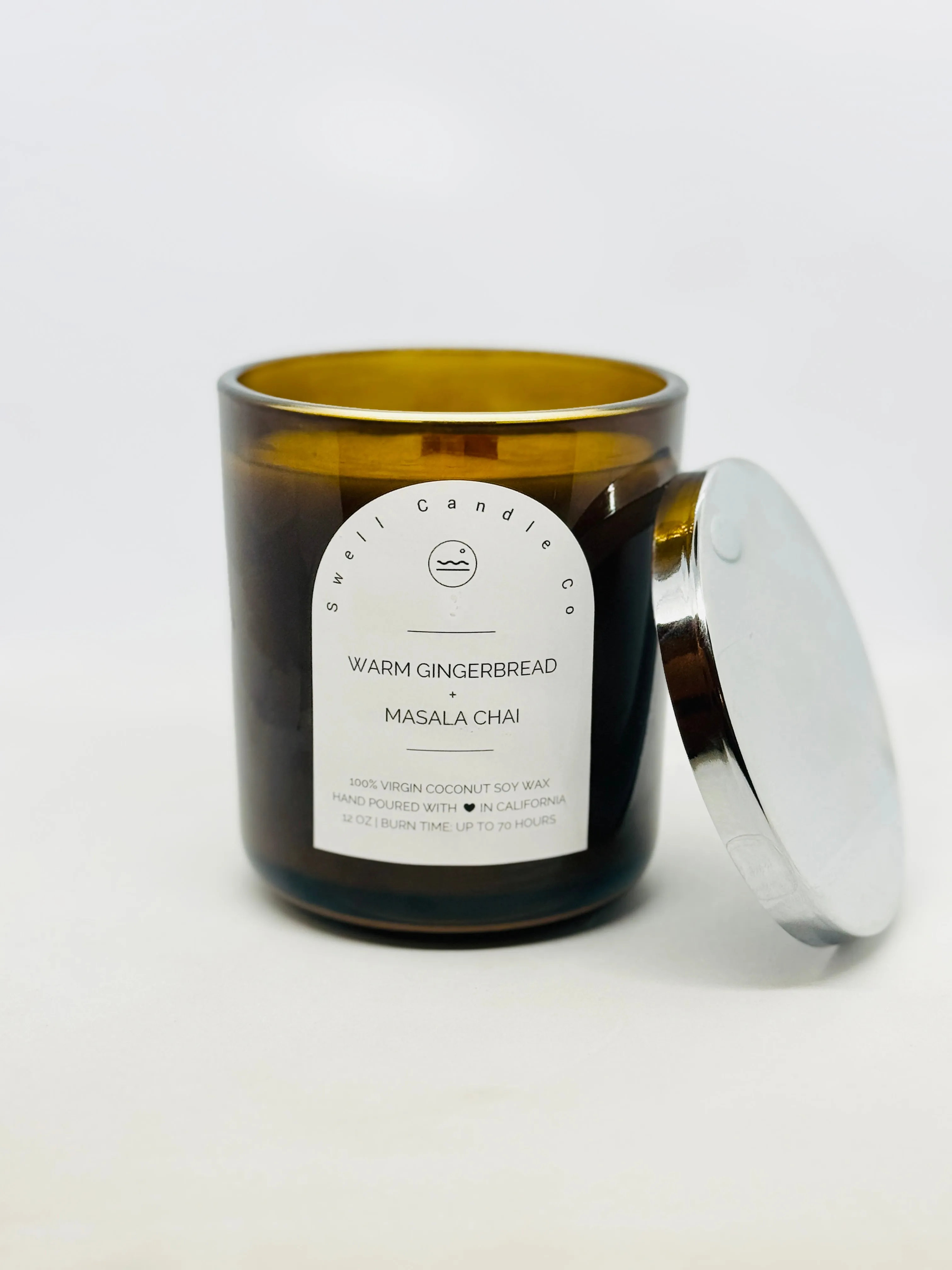 Warm Gingerbread   Masala Chai Coconut Soy Candle with Wooden Wick