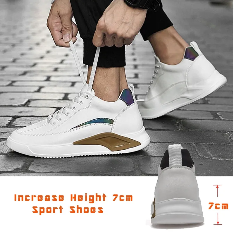 White Shoes Leisure Height Increase Insole 7cm Sport Shoes