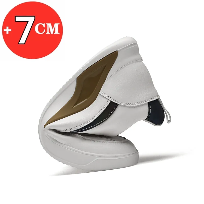 White Shoes Leisure Height Increase Insole 7cm Sport Shoes