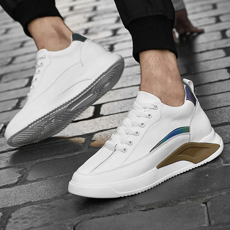 White Shoes Leisure Height Increase Insole 7cm Sport Shoes