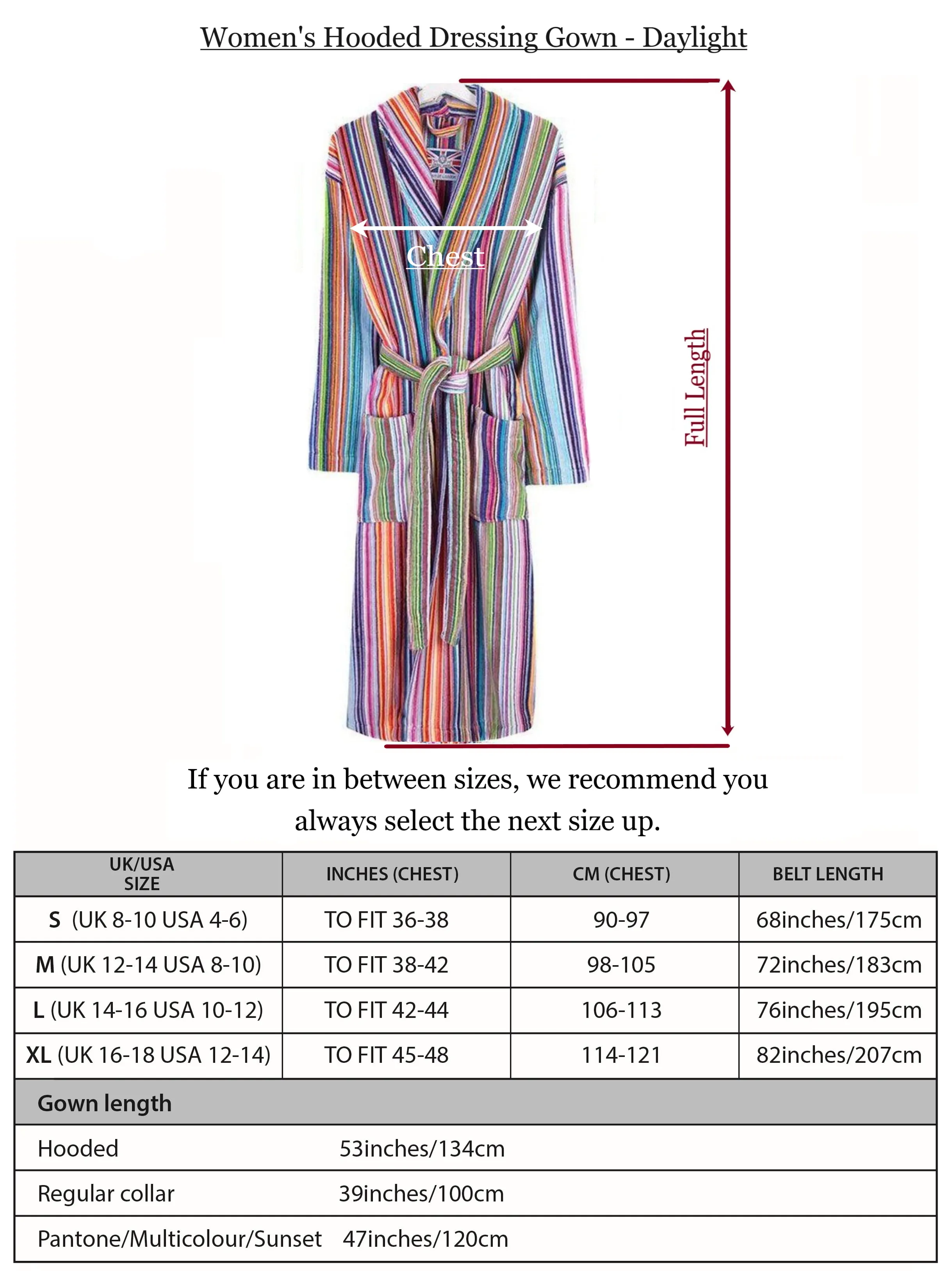 Women's Hooded Dressing Gown - Daylight