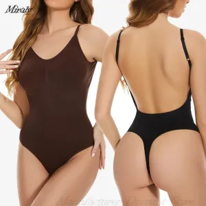 Women's Thong Bodysuit Shaperwear: Tummy Control, Seamless, Sculpting Waist Trainer